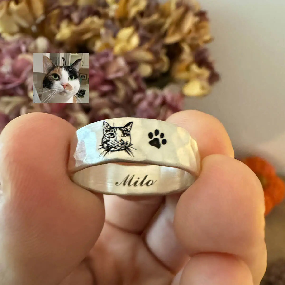 Custom Pet Portrait Ring-Pet Lover Gift| 2nd Item 20% OFF