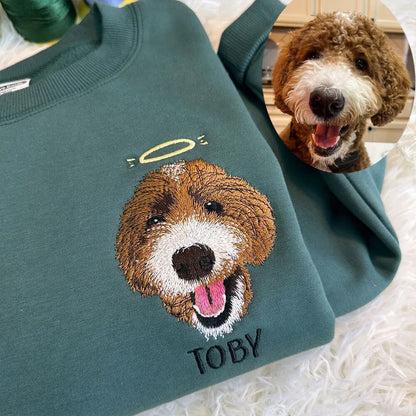 Custom Pet Portrait Embroidered Sweatshirt/Hoodie/T-shirt