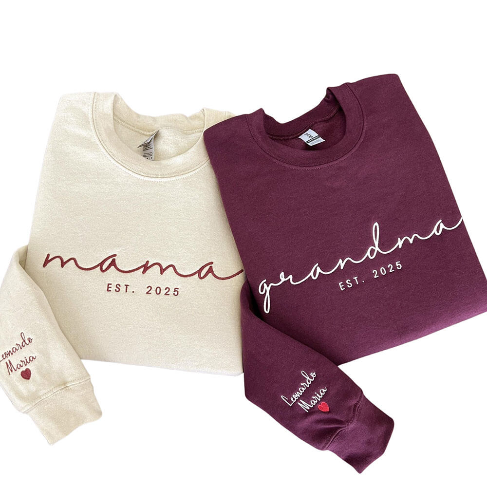 Custom Mama Embroidered Sweatshirt