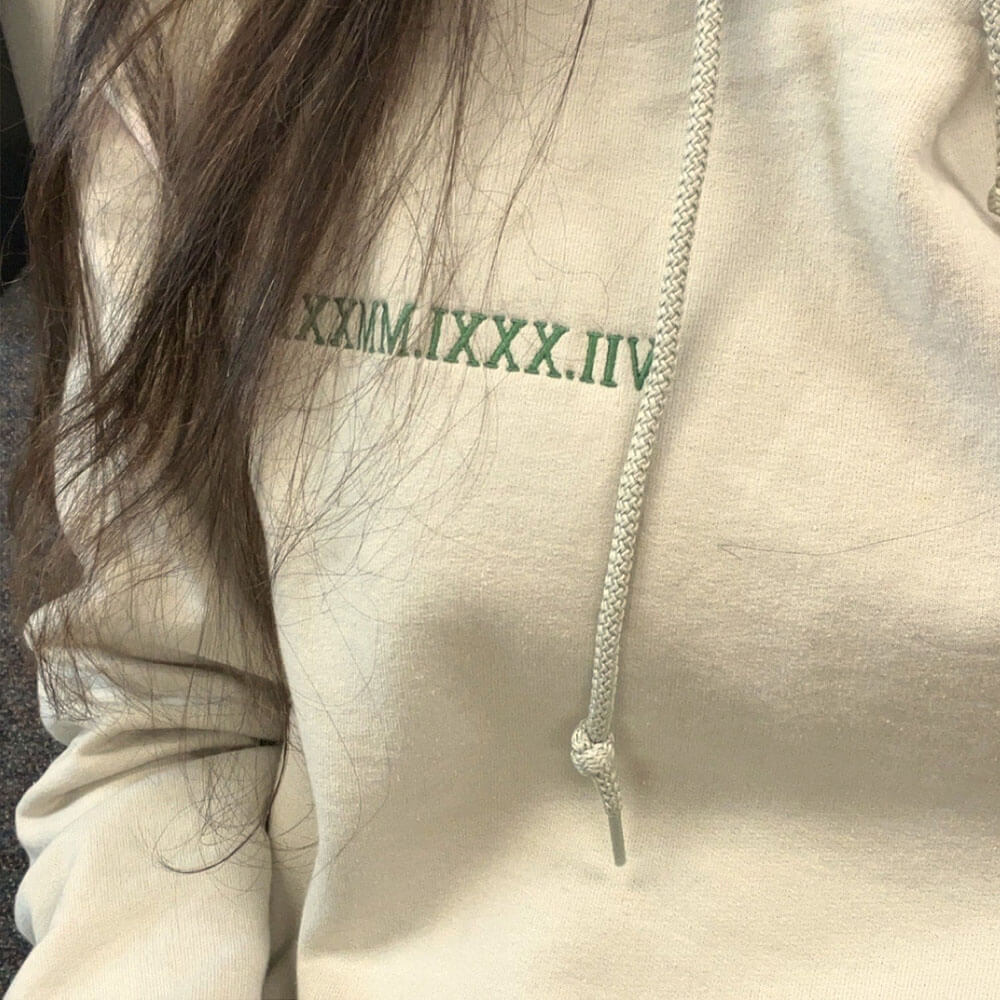 Custom Embroidered Roman Numeral Sweatshirt/Hoodie - Couples Gift