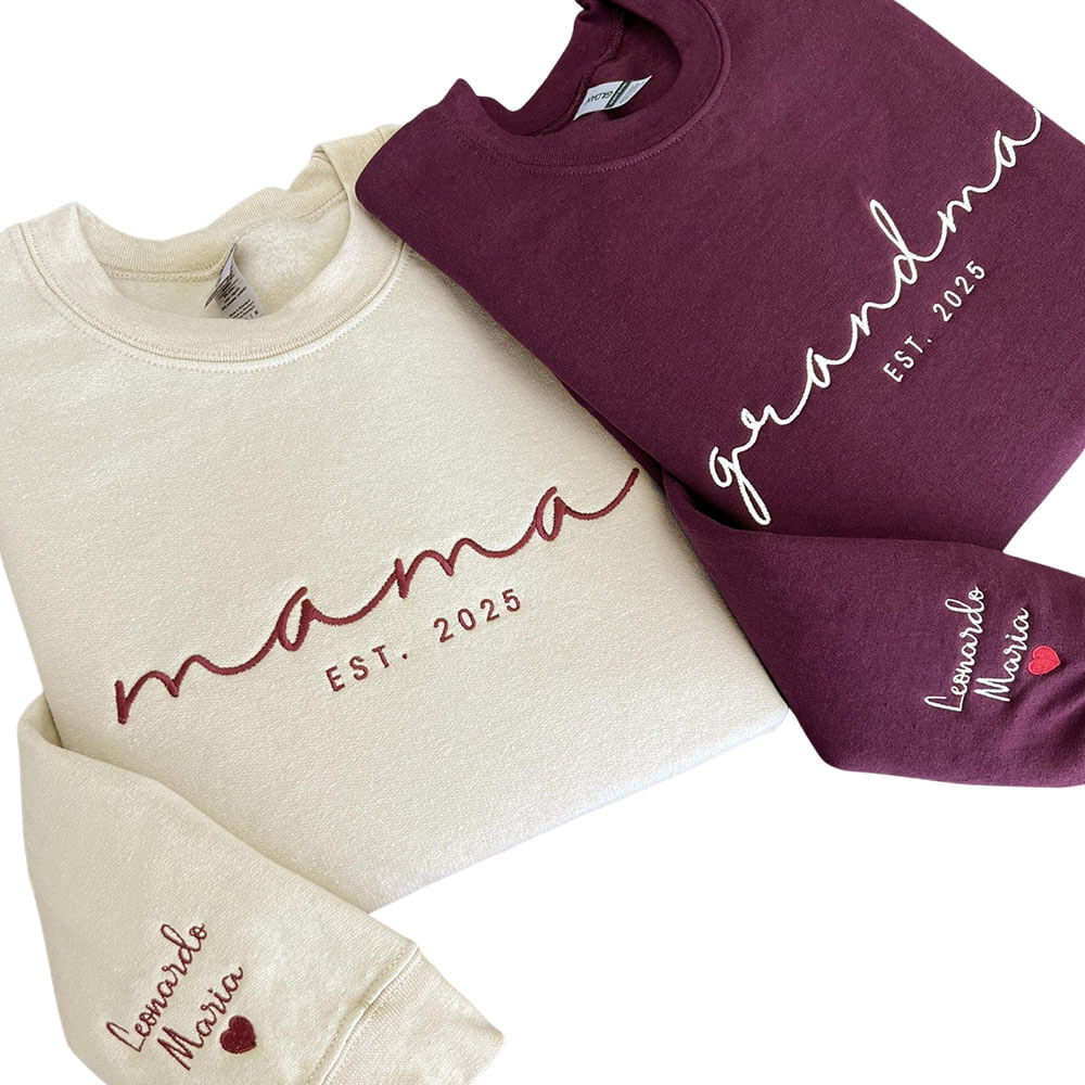 Custom Mama Embroidered Sweatshirt