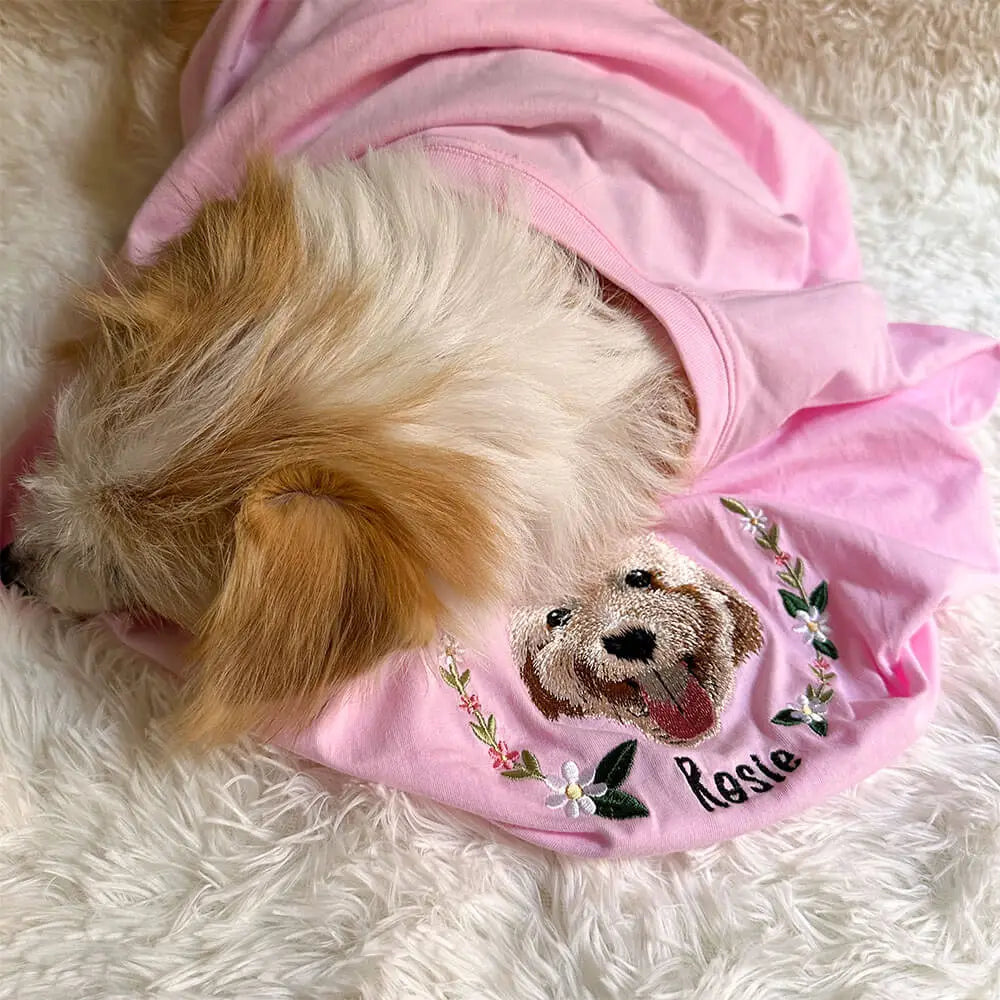 Custom Pet Portrait Embroidered Sweatshirt/Hoodie/T-shirt