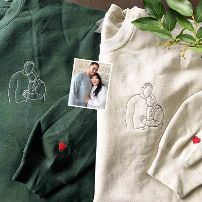Personalized Couple Outine Portrait Sweatshirt