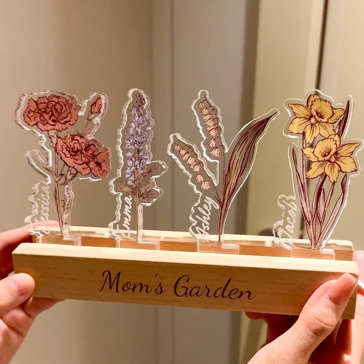 Custom Birth Month Flower LED Night Light