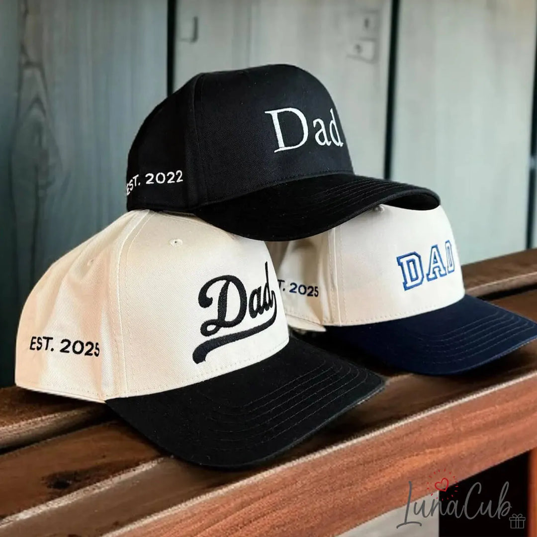 Personalized Embroidered Cap With Date, Fathers Day Gift, Gifts for New Dads