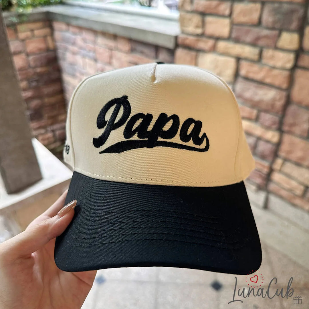 Personalized Embroidered Cap With Date, Fathers Day Gift, Gifts for New Dads