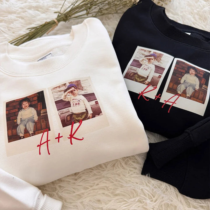Custom Couple Childhood Photo Sweatshirt – Valentine’s Day Gift