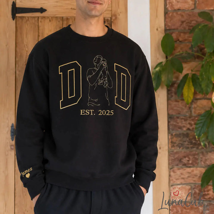 Custom Embroidered DAD Portrait Sweatshirt Father&