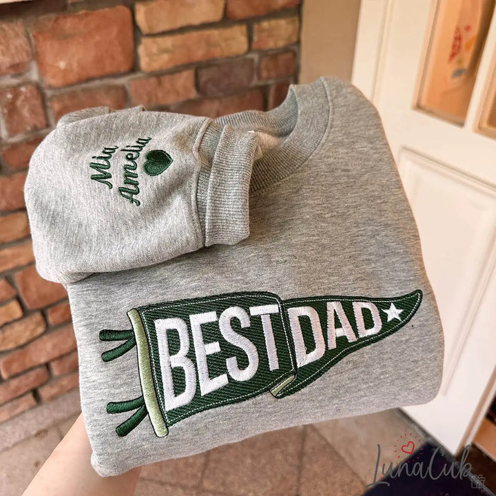 Custom Embroidered Dad Pennant Sweatshirt – Personalized Father’s Day Gift