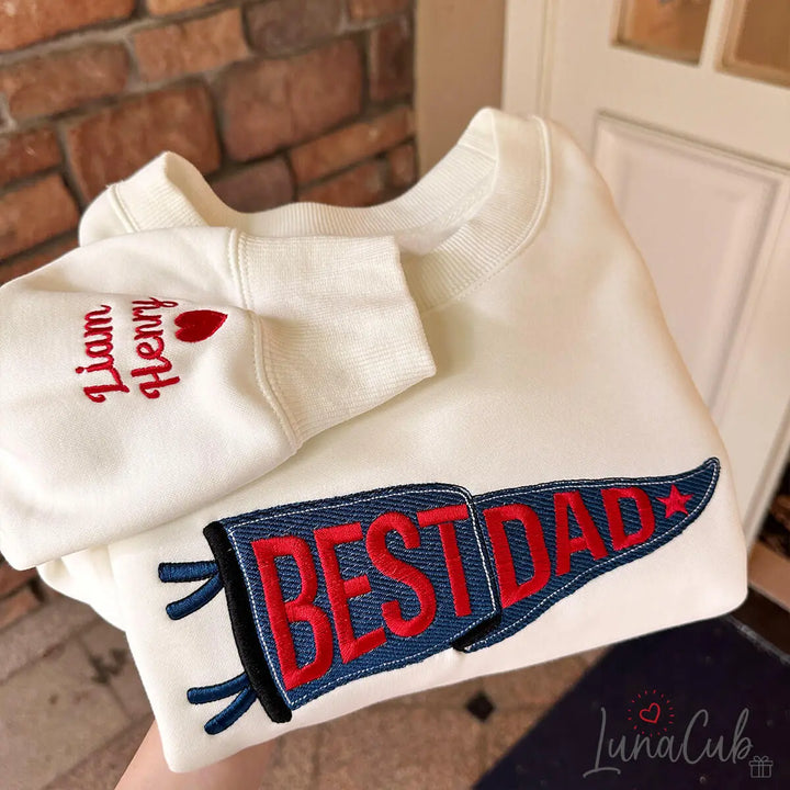 Custom Embroidered Dad Pennant Sweatshirt – Personalized Father’s Day Gift