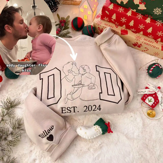 Custom Embroidered DAD Portrait Sweatshirt|20% OFF the 2nd