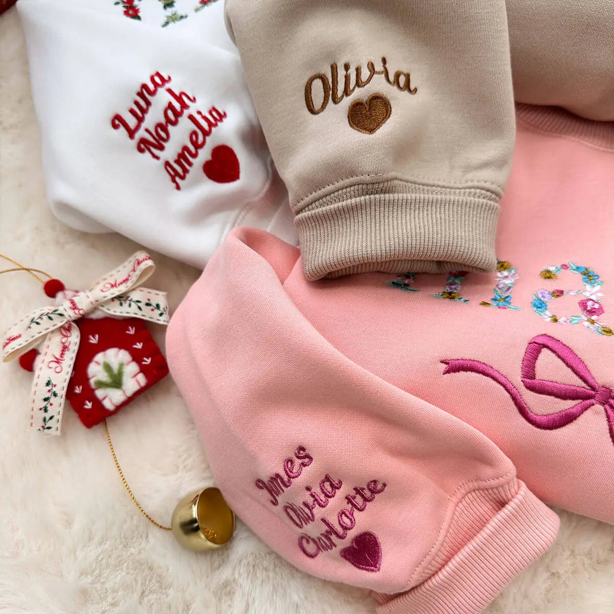 Custom Embroidered Flower Mama Bow Sweatshirt-The 2nd 20% OFF