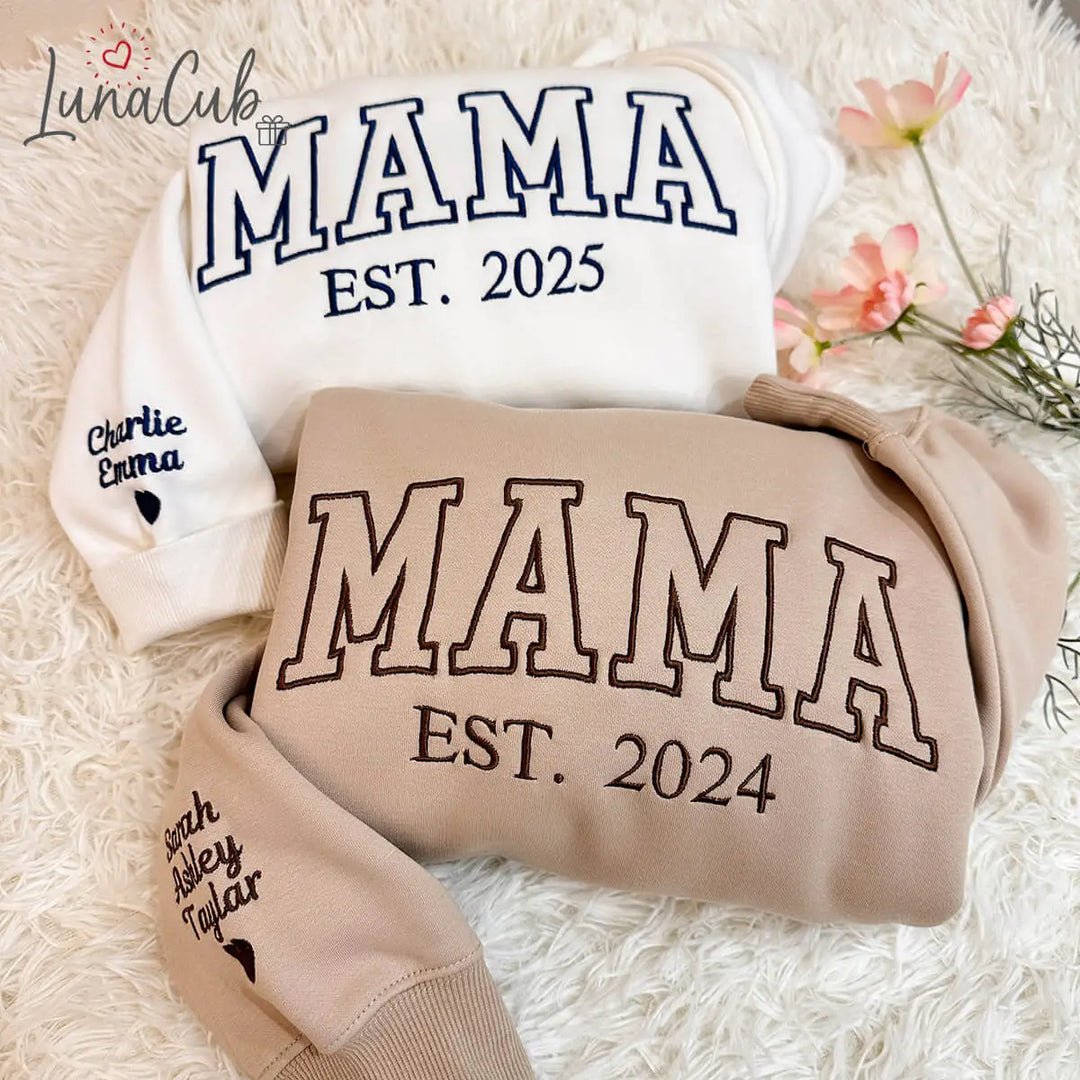Custom Embroidered Mama Sweatshirt/Hoodie