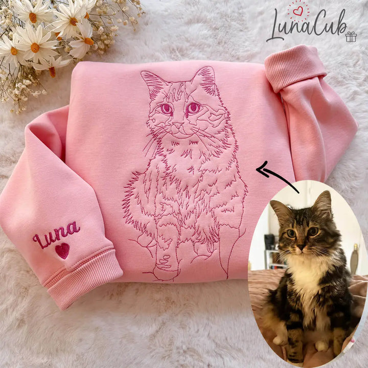 Custom Embroidered Pet Portrait Sweatshirt
