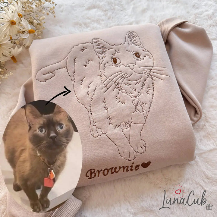 Custom Embroidered Pet Portrait Sweatshirt