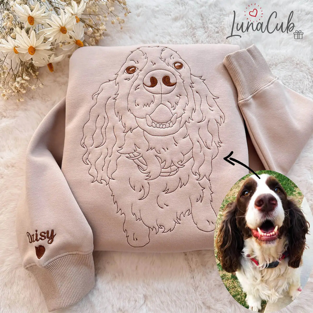 Custom Embroidered Pet Portrait Sweatshirt