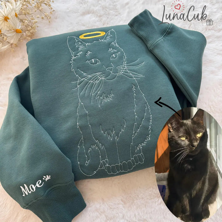 Custom Embroidered Pet Portrait Sweatshirt