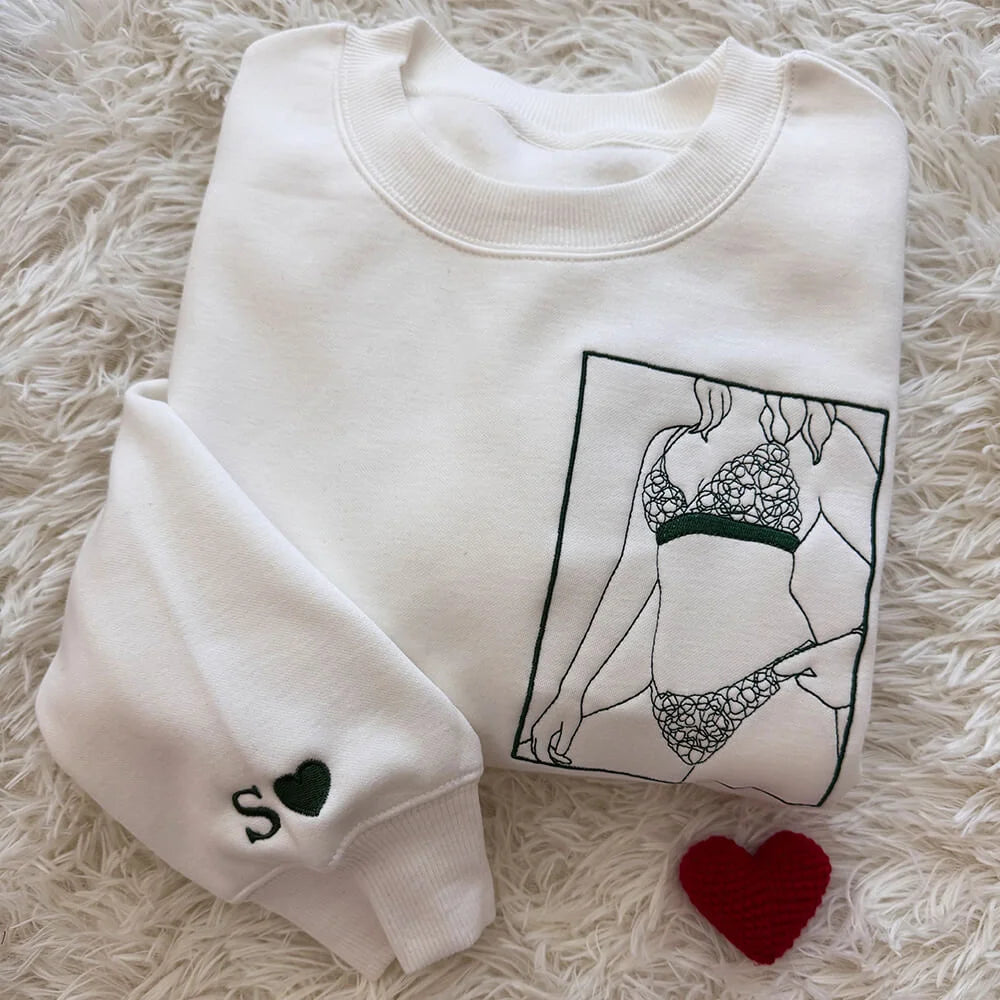 Spicy Custom Embroidered Photo Sweatshirt/Hoodie– Valentine’s Gift