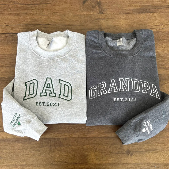 Custom Embroidered DAD/GRANDPA Sweatshirt Gift For Dad