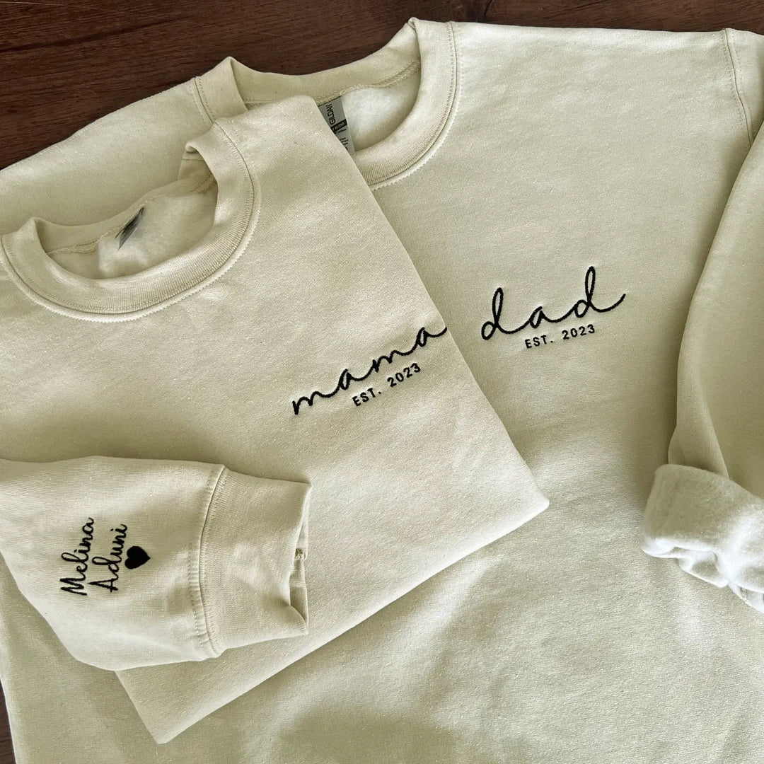 Custom Embroidered DAD Sweatshirt Gift For Dad