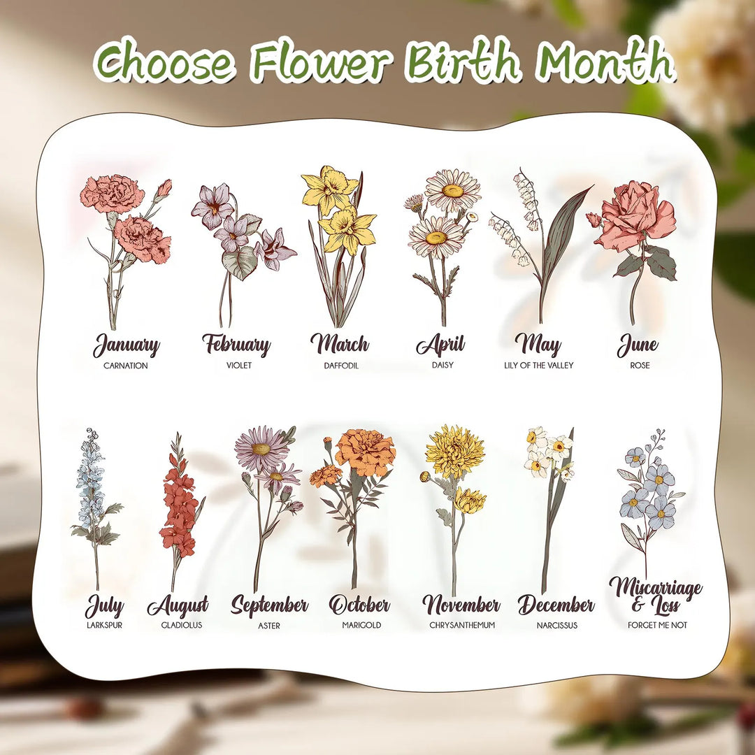 Custom Birth Month Flower LED Night Light