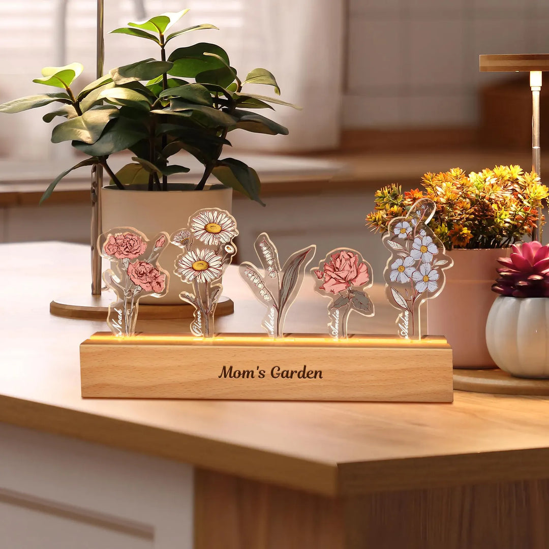 Custom Birth Month Flower LED Night Light
